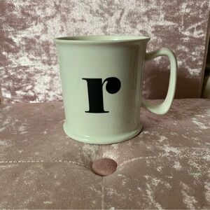 👗White Cost Plus World Market Mug with Monogrammed “R”